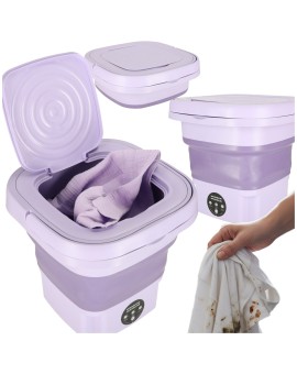 Pralka automatyczna turystyczna mini składana przenośna 8L fioletowa
