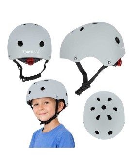 Kask rowerowy dla dziecka Trike Fix dziecięcy regulowany LED M 55-58cm szary ciemny