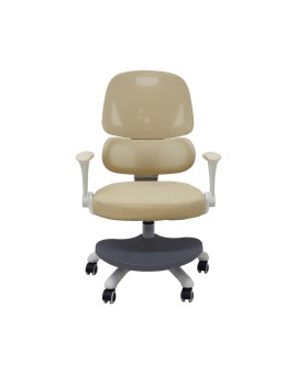 Krzesło do biurka dla dziecka fotel ergonomiczny obrotowy regulowany beżowy