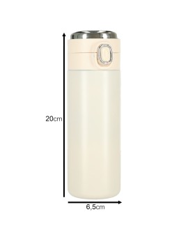 Kubek bidon termiczny z ustnikiem termos LED 350ml beżowy Kik Sp. z o. o. Sp. k. | Time- 2
