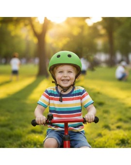 Kask rowerowy dla dziecka Trike Fix dziecięcy regulowany LED M 55-58cm zielony ciemny