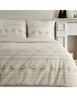 świąteczny Komplet Pościeli Luke 140 X 200 Cm Beżowy