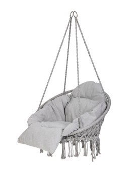 Huśtawka ogrodowa LUARO bocianie gniazdo z poduszką XXL szare 80cm 150kg Kik Sp. z o. o. Sp. k. | Time- 2