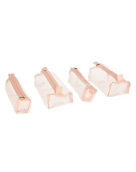 Kosmetyczka składana podróżna wypinana zwijana 4w1 duża pojemność przenośna różowa Kik Sp. z o. o. Sp. k. | Time- 2