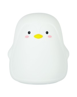 Lampka nocna dla dzieci silikonowa dotykowa miękka LED biała RGB pingwinek