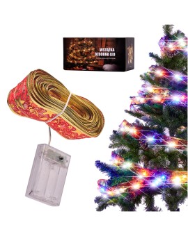 Wstążka ozdobna taśma LED 10m 100LED lampki choinkowe ozdoba świąteczna multikolor na baterie Kik Sp. z o. o. Sp. k. | Time- 2