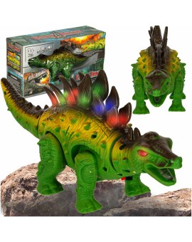 Dinozaur Stegozaur zabawka interaktywna na baterie chodzi świeci ryczy