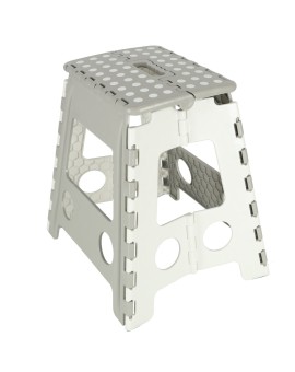 Stołek taboret składany antypoślizgowy wysoki 39cm jasny szary