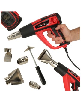 KAFUWELL Opalarka elektryczna z regulacja tempratury 0-600 st. C przepływ powietrza 300-500 l/min + 4 wymienne końcówki 1850W