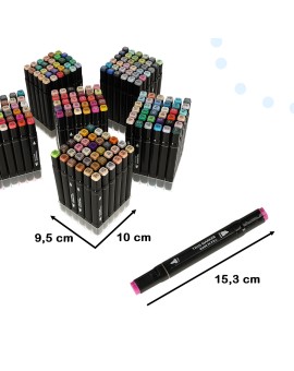 Markery dwustronne mazaki alkoholowe w etui 204 + podstawka