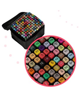 Markery dwustronne mazaki alkoholowe w etui 120 + podstawka Kik Sp. z o. o. Sp. k. | Time- 2