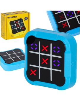 Kółko krzyżyk gra elektroniczna logiczna tic tac toe konsola przenośna niebieska