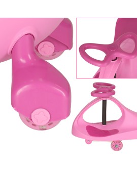 Jeździk grawitacyjny LED Swing Fix S3 świecące koła różowy