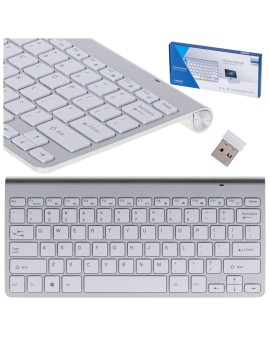 Klawiatura bezprzewodowa bluetooth Smart TV srebrna