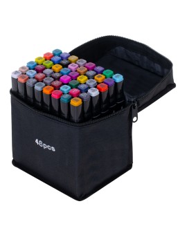 Markery dwustronne mazaki alkoholowe w etui 48 + podstawka