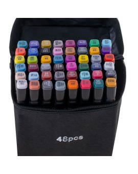 Markery dwustronne mazaki alkoholowe w etui 48 + podstawka Kik Sp. z o. o. Sp. k. | Time- 2