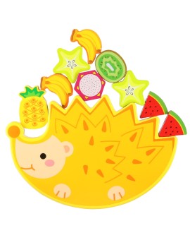 Gra zręcznościowa montessori układanka balansująca klocki drewniane jeż nawlekane owoce Kik Sp. z o. o. Sp. k. | Time- 2