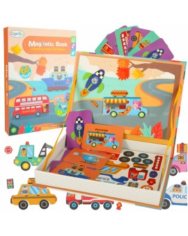 Książeczka magnetyczna układanka puzzle z magnesem środki transportu