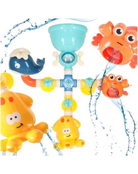Zabawka kranik do kąpieli wanny prysznic wodospad dla dzieci fontanna przelewowa zwierzęta morskie