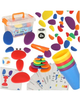 Kamyki kreatywne kolorowe układanka montessori 65 el.