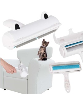 Szczotka wałek rolka do czyszczenia sierści z ubrań tapicerki biała niebieska