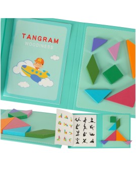 Tangram książeczka magnetyczna układanka montessori klocki gra logiczna 3D Kik Sp. z o. o. Sp. k. | Time- 2