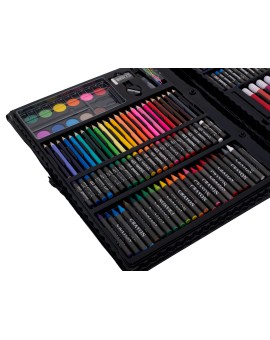 Zestaw do malowania dla dzieci artystyczny plastyczny pędzle kredki mazaki 168el + walizka Kik Sp. z o. o. Sp. k. | Time- 2