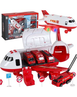 Transporter samolot + 3 auta straż pożarna