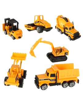 Samochody maszyny budowlane pojazdy zestaw 6 sztuk
