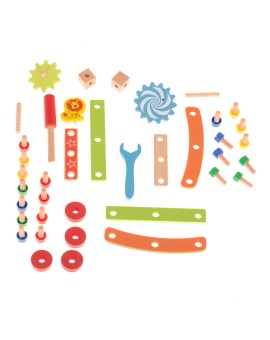 Warsztat krzesło edukacyjne klocki drewniane zestaw konstrukcyjny 49el. Kik Sp. z o. o. Sp. k. | Time- 2