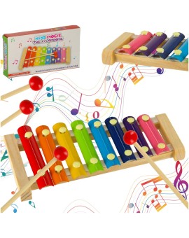 Cymbałki drewniane kolorowe edukacyjne