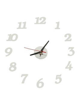 Zegar Ścienny naklejany DIY regulowany nowoczesny srebrny 12 godzin