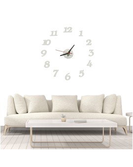 Zegar Ścienny naklejany DIY regulowany nowoczesny srebrny 12 godzin Kik Sp. z o. o. Sp. k. | Time- 2