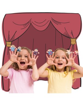 Pacynki palczatki pluszowe kukiełki na palce rodzinka teatrzyk zestaw 6 sztuk Kik Sp. z o. o. Sp. k. | Time- 2