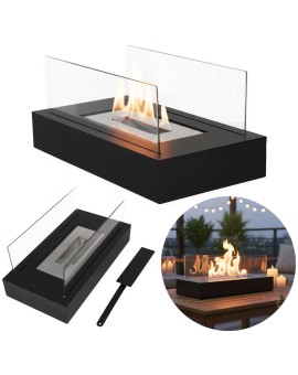 Biokominek wolnostojący stołowy bezdymny na biopaliwo prostokątny