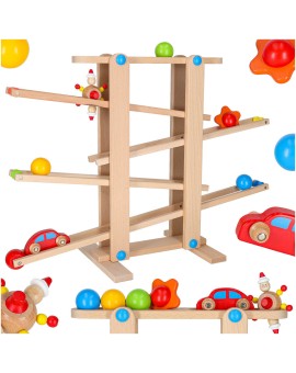 Tor kulkowy drewniany kulodrom montessori XXL