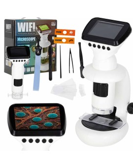 Mikroskop cyfrowy elektroniczny wifi USB ekran LCD 200x 1000x akcesoria