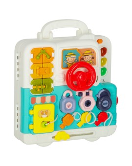 Tablica manipulacyjna sensoryczna montessori walizka pokrętła miś XXL światło dźwięk Kik Sp. z o. o. Sp. k. | Time- 2