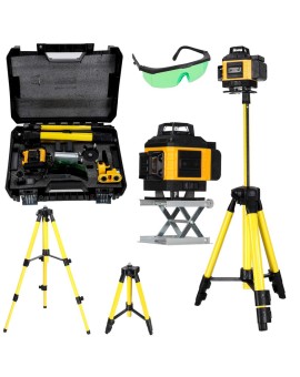 Poziomica laserowa 360° 4D laser krzyżowy 16 linii statyw uchwyt zestaw