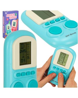 Gra zręcznościowa elektroniczna konsola retro gierka przenośna kieszonkowa niebieska