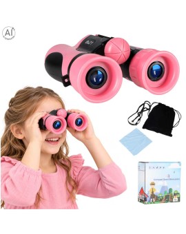 Lornetka dla dzieci do obserwacji ptaków nieba 8x 21mm HD pokrowiec różowa