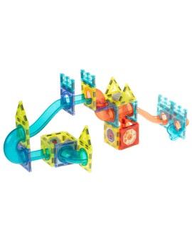 Klocki magnetyczne marble tor kulkowy świecący 75 elementów