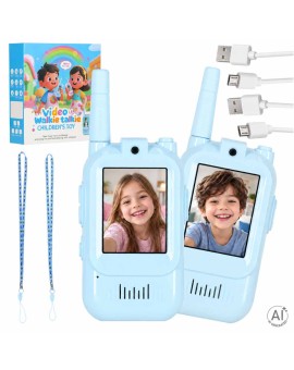 Walkie talkie krótkofalówki dla dzieci kamera funkcja wideo niebieskie