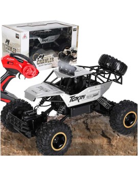 Samochód zdalnie sterowany na pilota RC Rock Crawler 1:12 4WD METAL srebrny