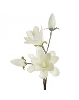 MAGNOLIA  kwiat sztuczny dekoracyjny oprószony brokatem