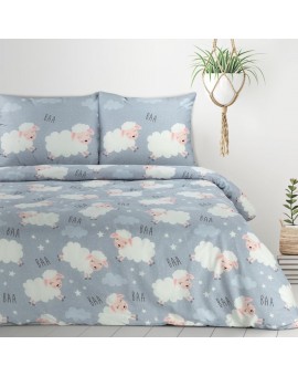 DESIGN 91 Komplet pościeli dziecięcej KIDS 07 z bawełny z motywem owieczek