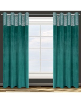 Zasłona AGNES 140x250 cm – welwet z orientalnym pasem, elegancka dekoracja Eurofirany | Time- 2