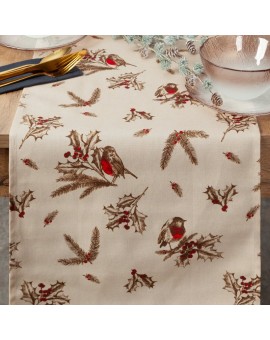 Obrus świąteczny Melody 40 X 140 Cm Beżowy
