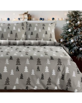 świąteczny Komplet Pościeli Lenon 160 X 200 Cm Stalowy