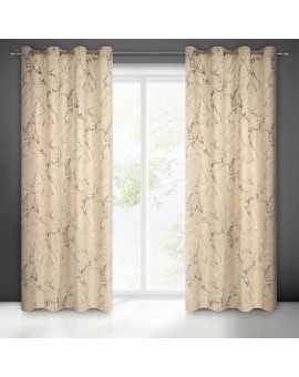 Zasłona welwetowa WERA 140×250 cm – cappuccino z marmurowym nadrukiem Eurofirany | Time- 2